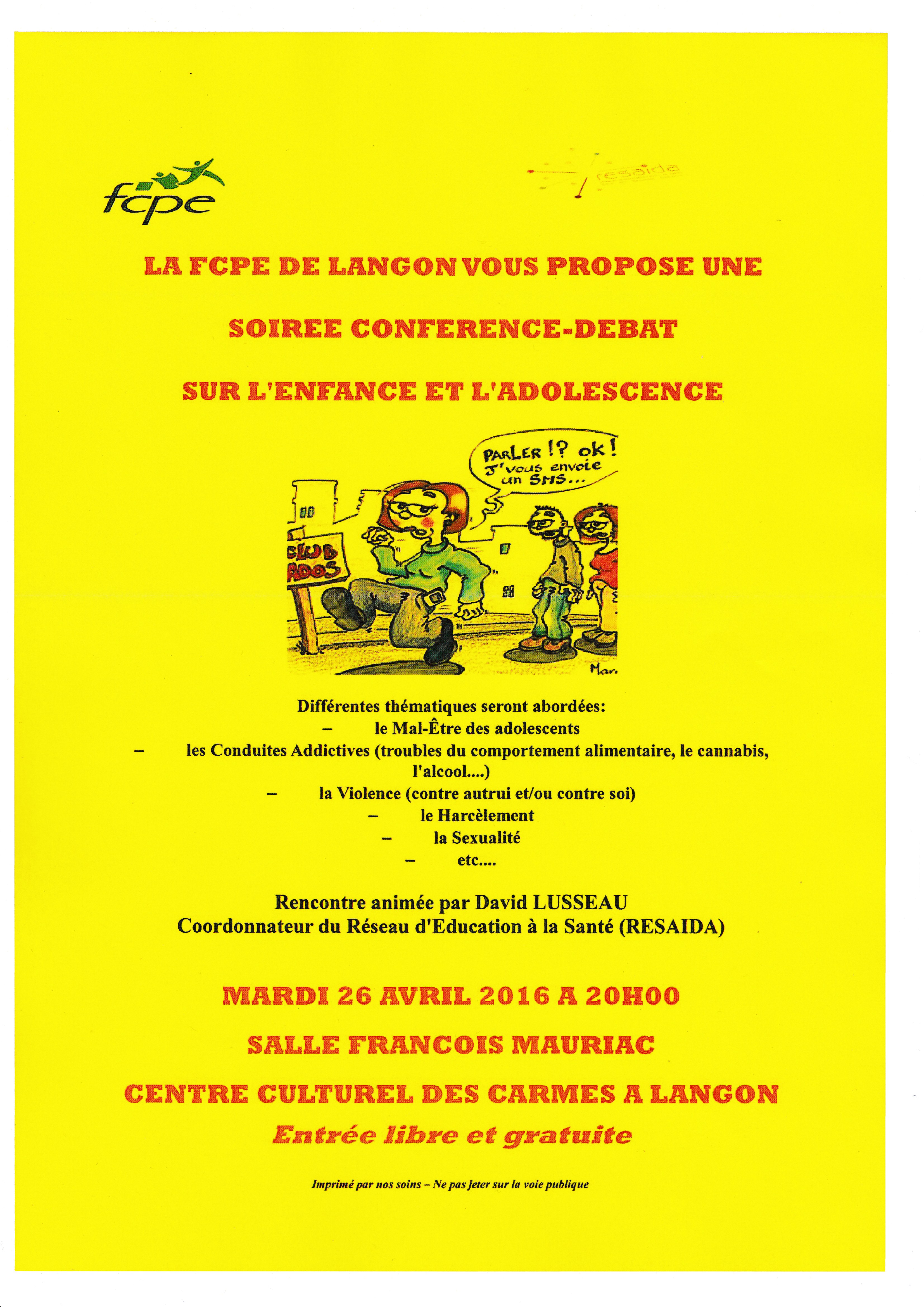 Affiche conf. 26 avril 2016- Langon